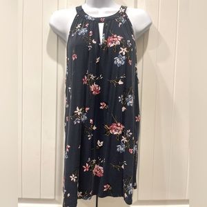 Blue top with floral pattern